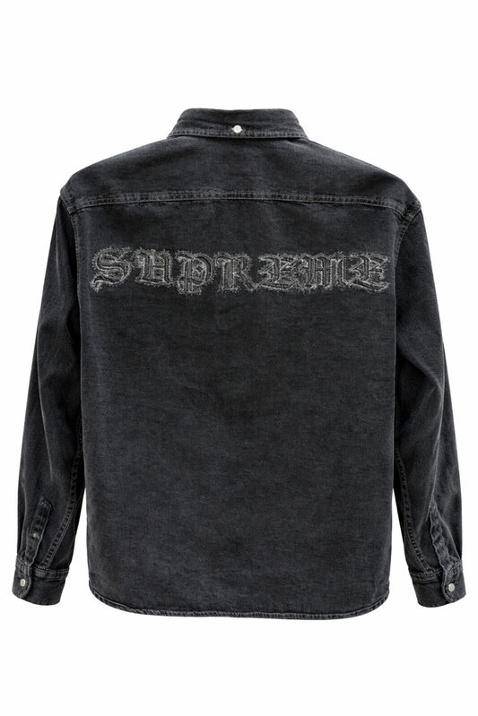 Camisa vaquera Supreme Appliqué negra FW21 Talla M