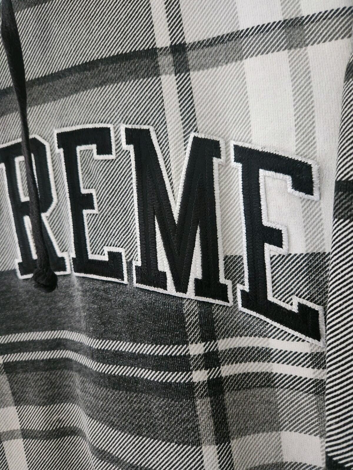 FW14 Supreme Plaid Pullover Size M Medium Rare Vintage Hooded Sweatshirt Hoodie