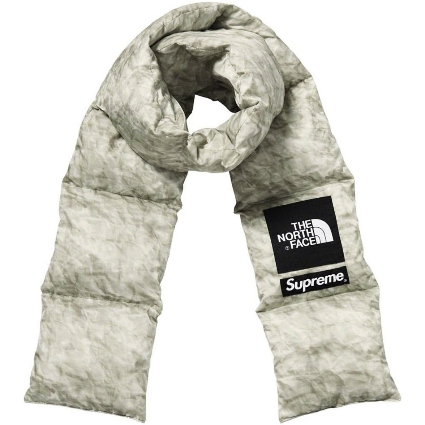 FW19 Supreme x The North Face Paper Print 700-Fill Down Scarf Water Resistant