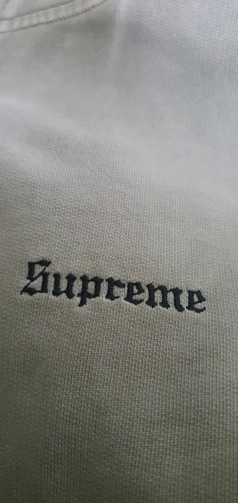FW18 Supreme Bleached Zip Up Sweatshirt Size XL Light Olive Hoodie Hoody