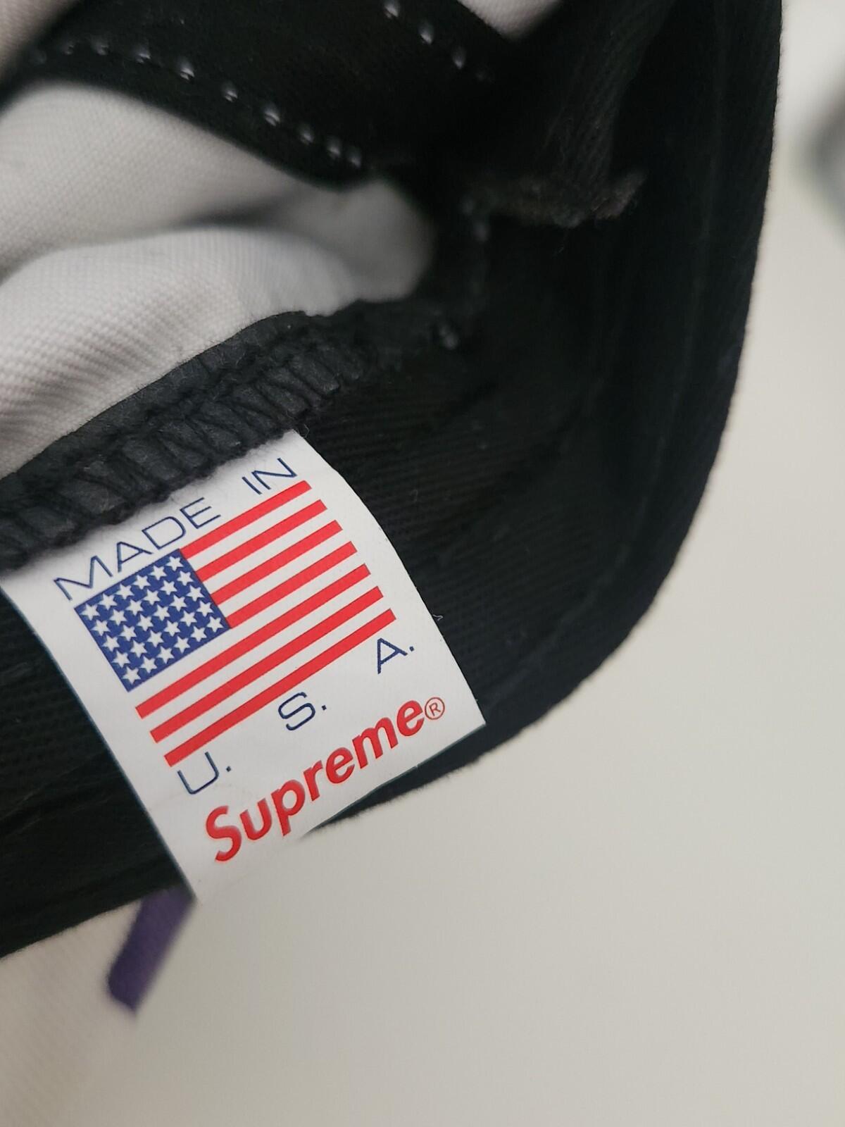 FW16 Supreme Camo Camp Cap Mütze Militär Lila Box Logo