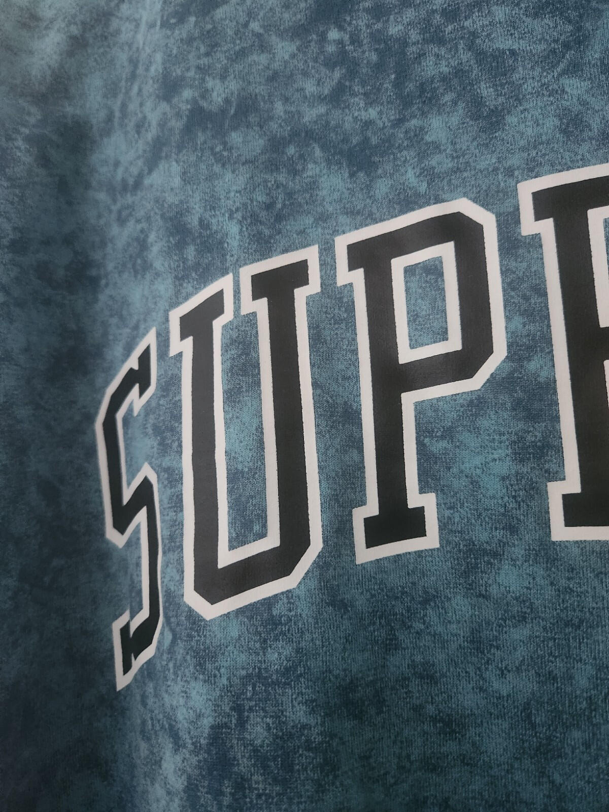 SS17 Supreme Acid wash arc logo l/s top size L large Blue long sleeve