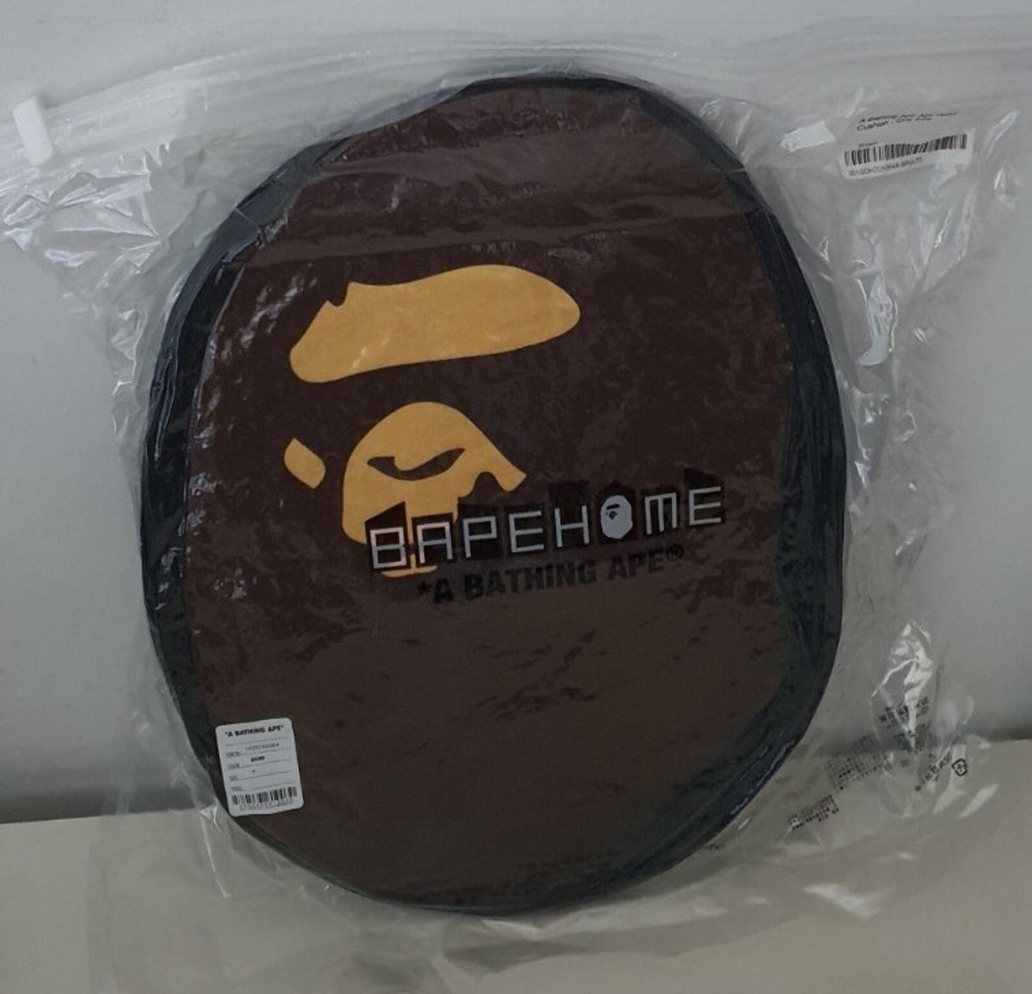 A BATHING APE ape head cushion Pillow brown 46 cm x 36 cm cotton BAPE Accessory