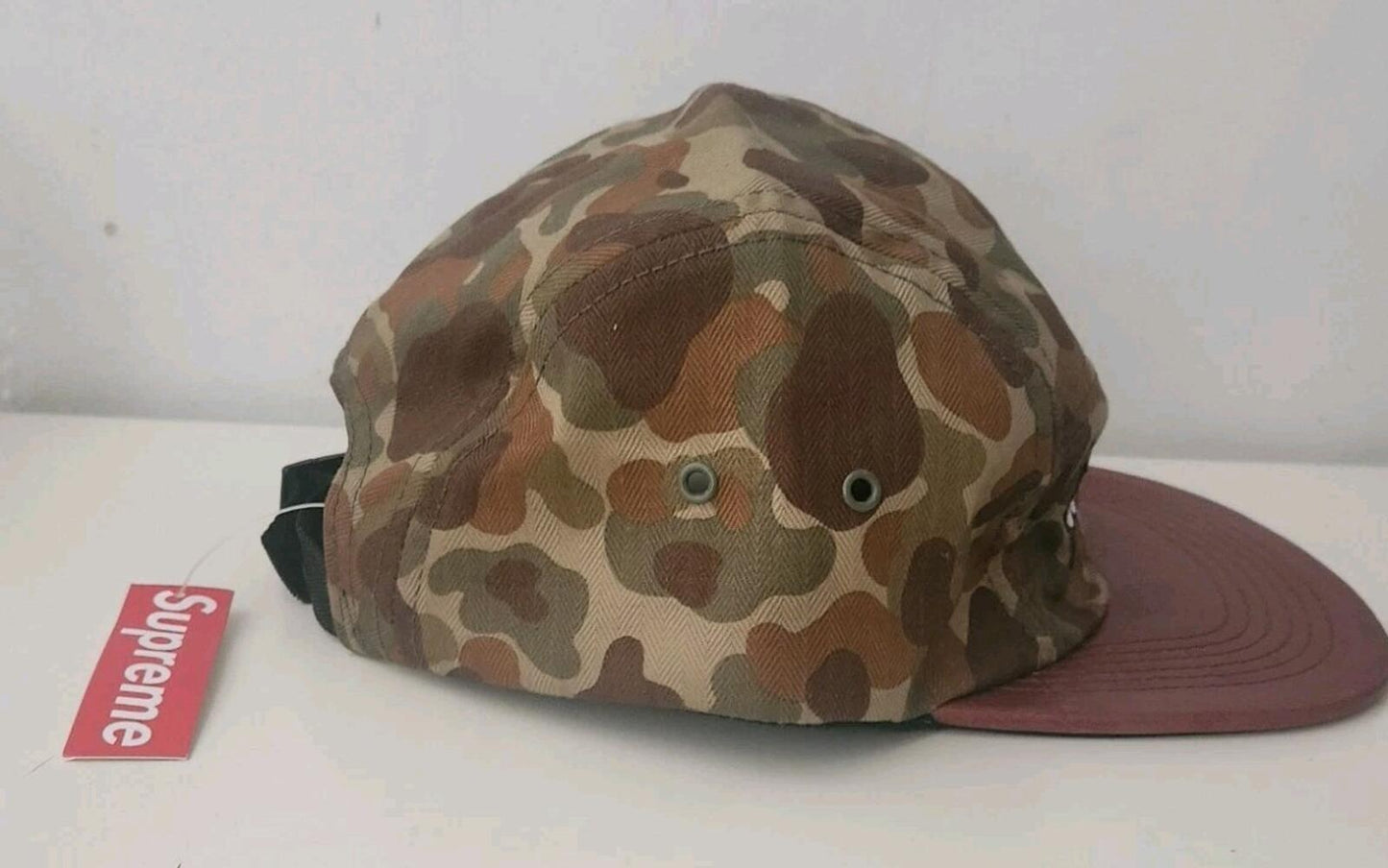 SS12 Supreme Camo Leather Camp Cap Hat Leather Duck