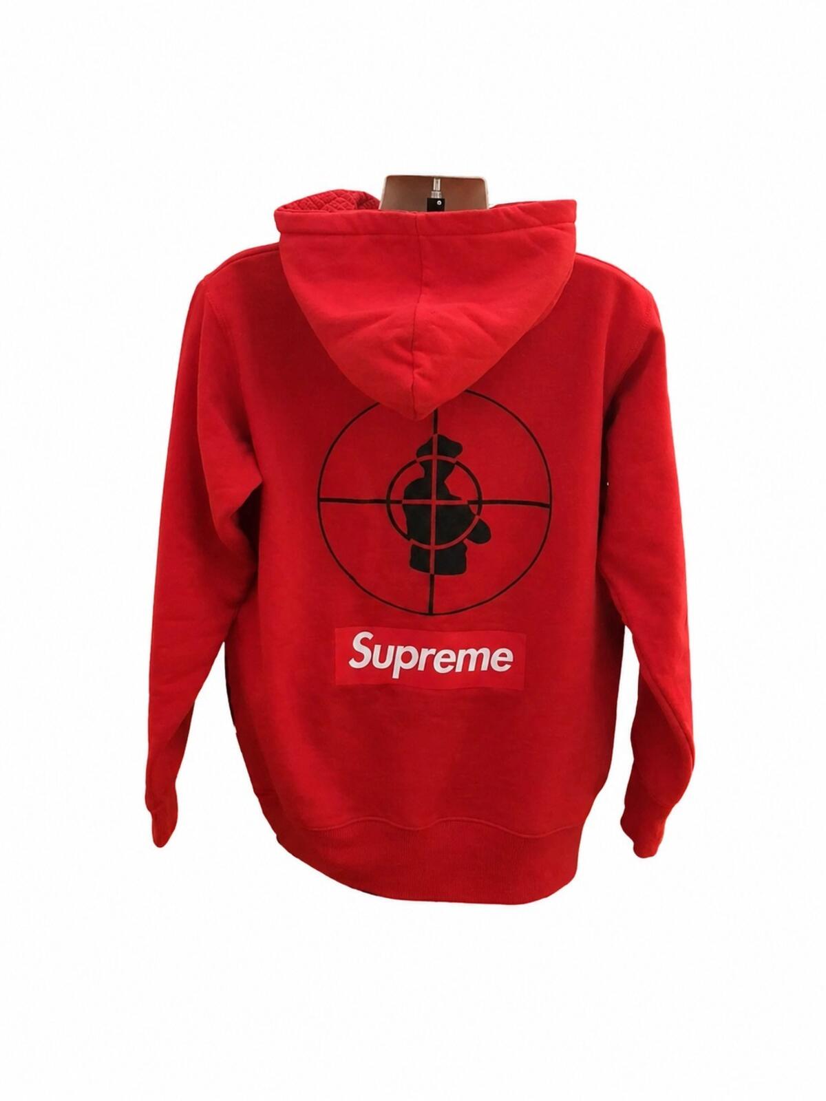 FW06 Supreme x Public Enemy Full Zip Hooded Sweatshirt Red Size L