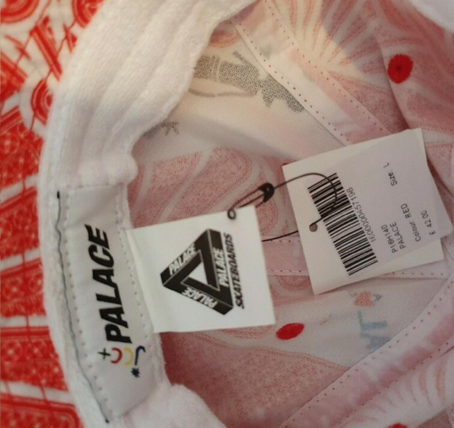 Palace x JCDC roter Fischerhut Crusher Palace Skateboards Cards Selten Neu mit Etikett
