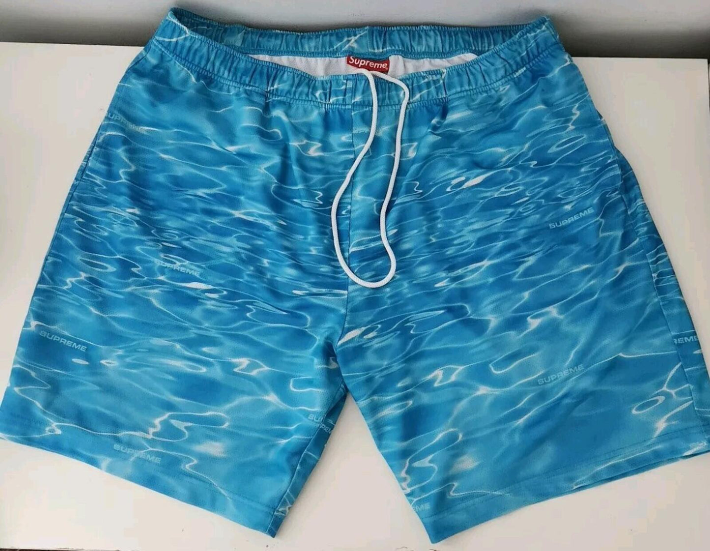 SS17 Supreme Ripple Basketball Short size XL swim shorts Blue Poly Mesh