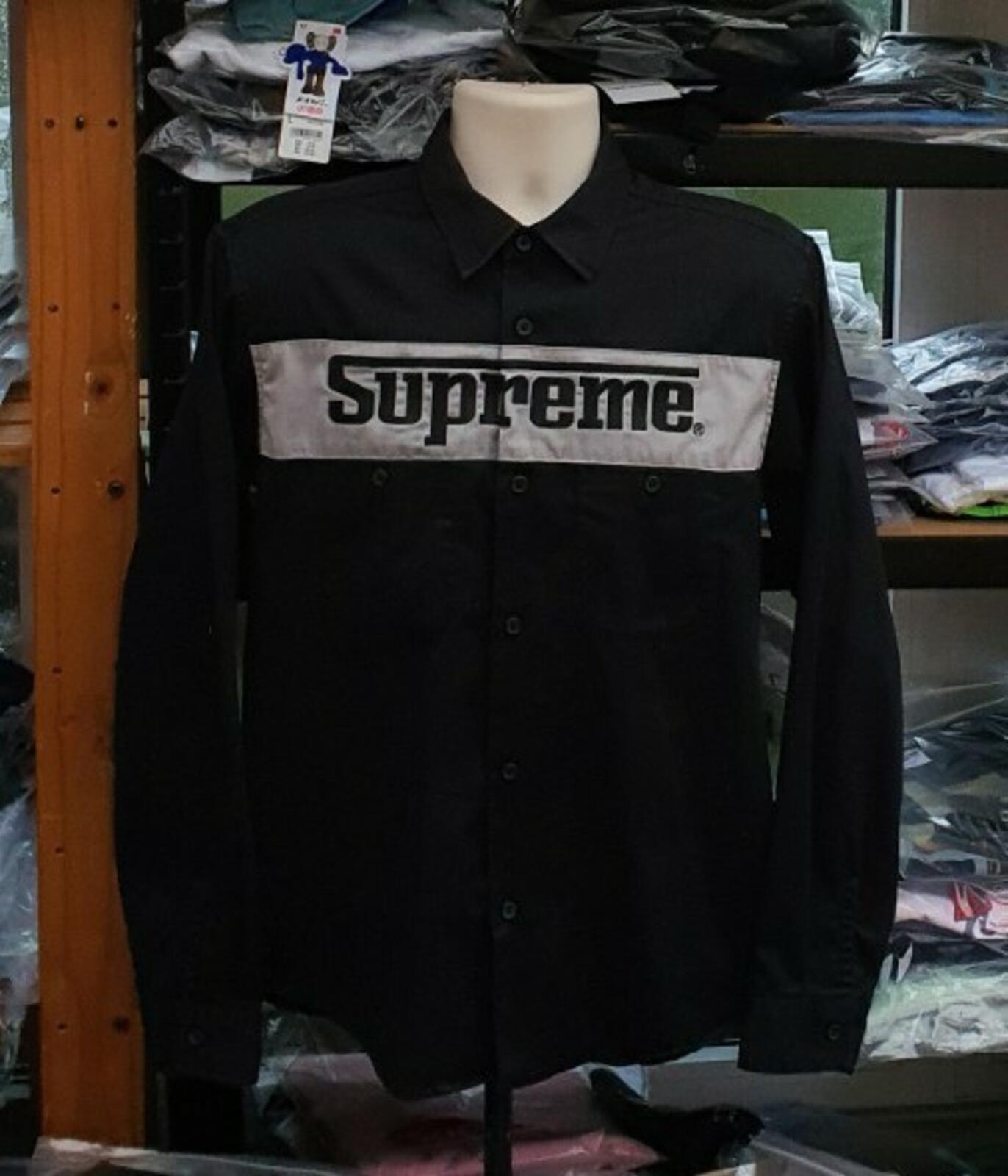 SS19 Supreme Racing Logo Work Shirt Black Size M