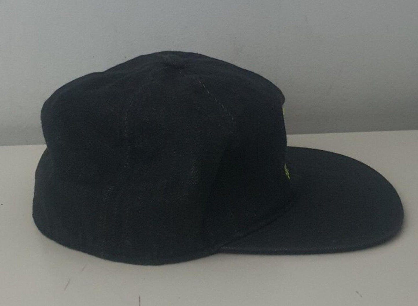 FW14 Supreme Fitted Denim Varsity 6-panel Black Hat Size M
