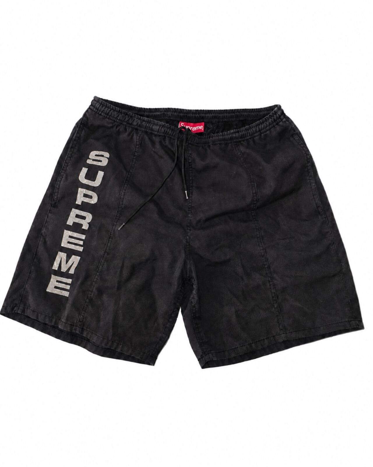 SS15 Supreme Reflective Logo Swim Short Black Größe M