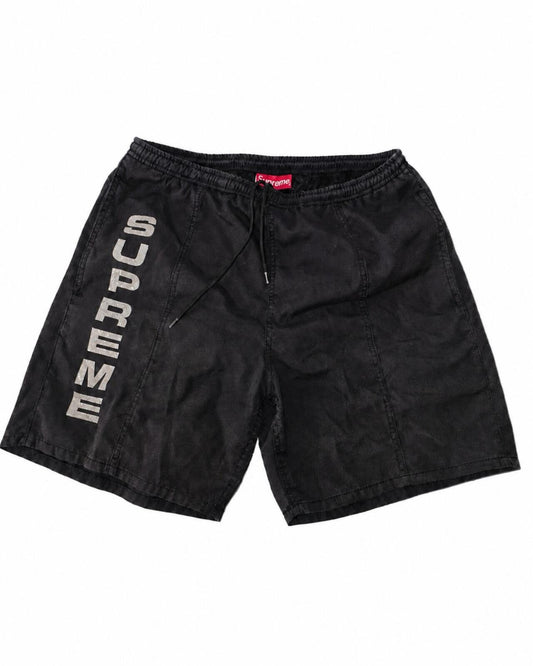 SS15 Supreme Reflective Logo Swim Short Black Größe M