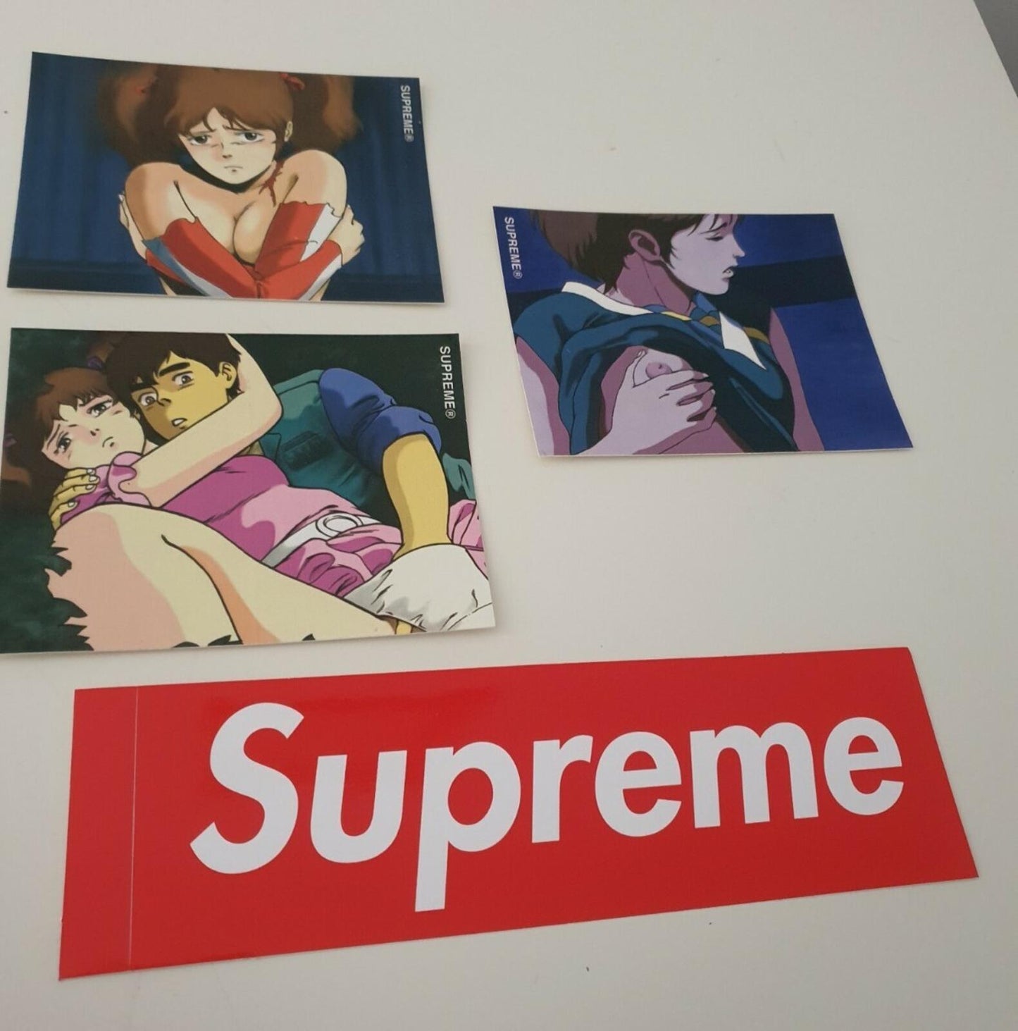 3x FW15 Supreme x Toshio Maeda stickers