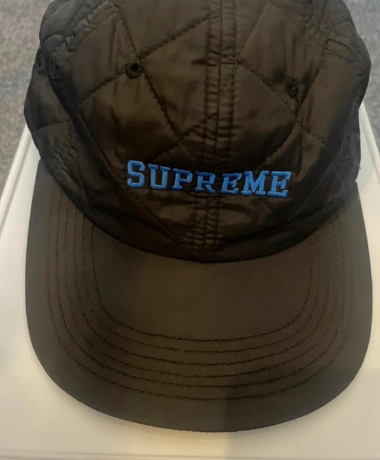 Gorra negra rara Supreme Acolchada Nylon 6 paneles FW14