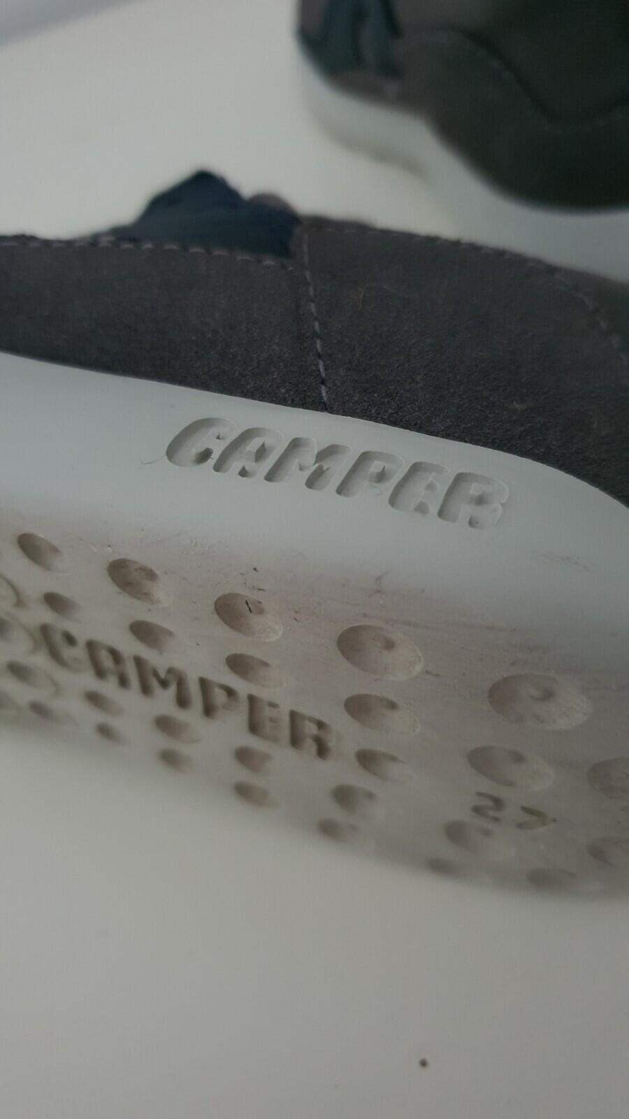 CAMPER RRP $70 kids grey trainers EU 27 UK 9.5 US 10 boys shoes leather