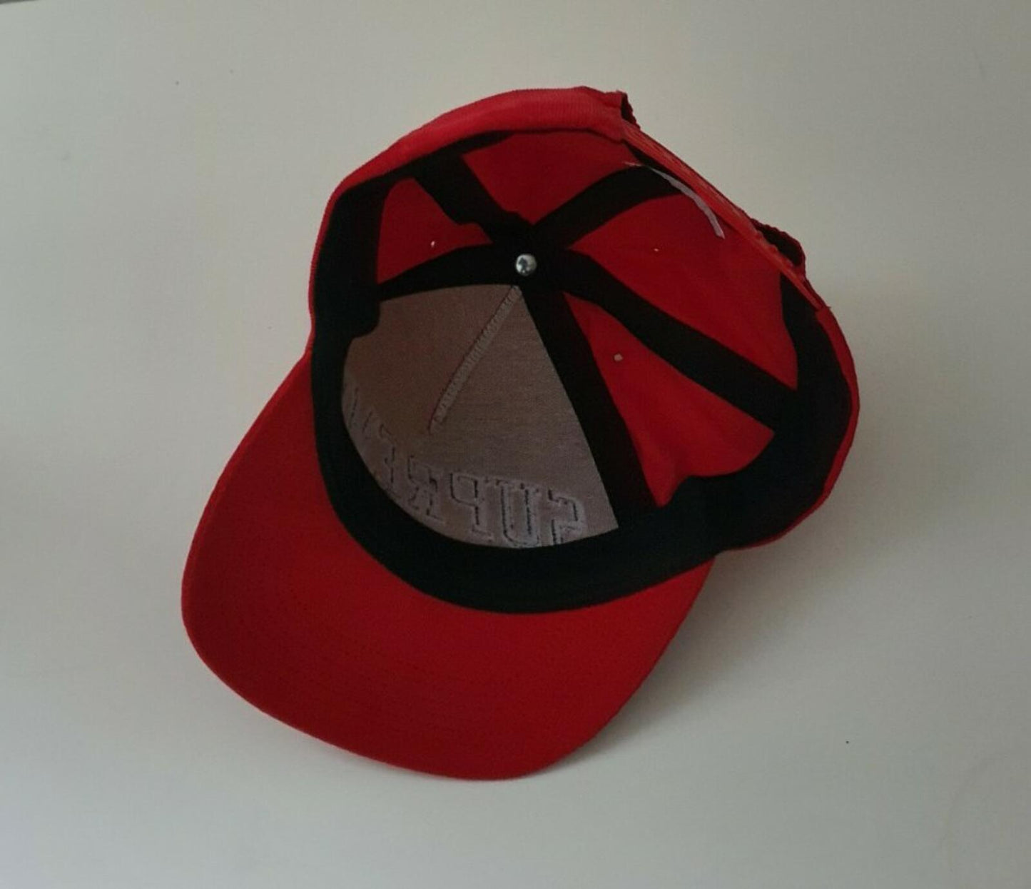 SS17 Supreme x Champion Embroidered Logo red 5-panel hat cap