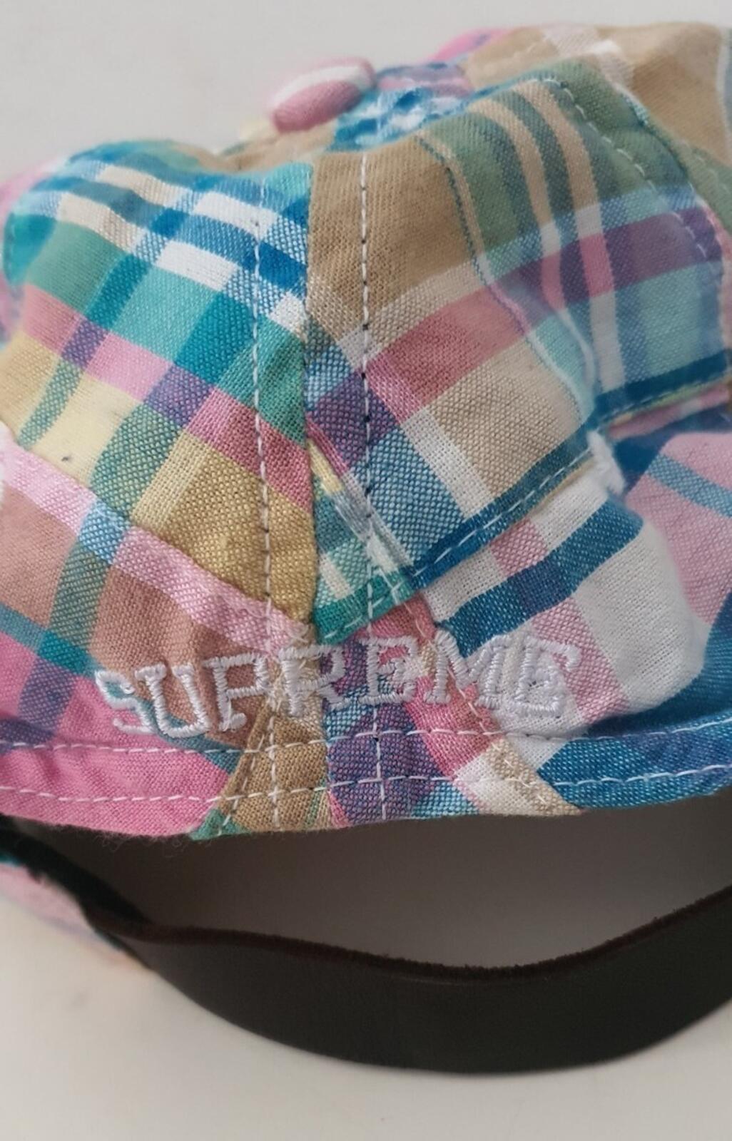 SS19 Supreme Patchwork Madras S Logo 6-Panel cap Multicolour hat