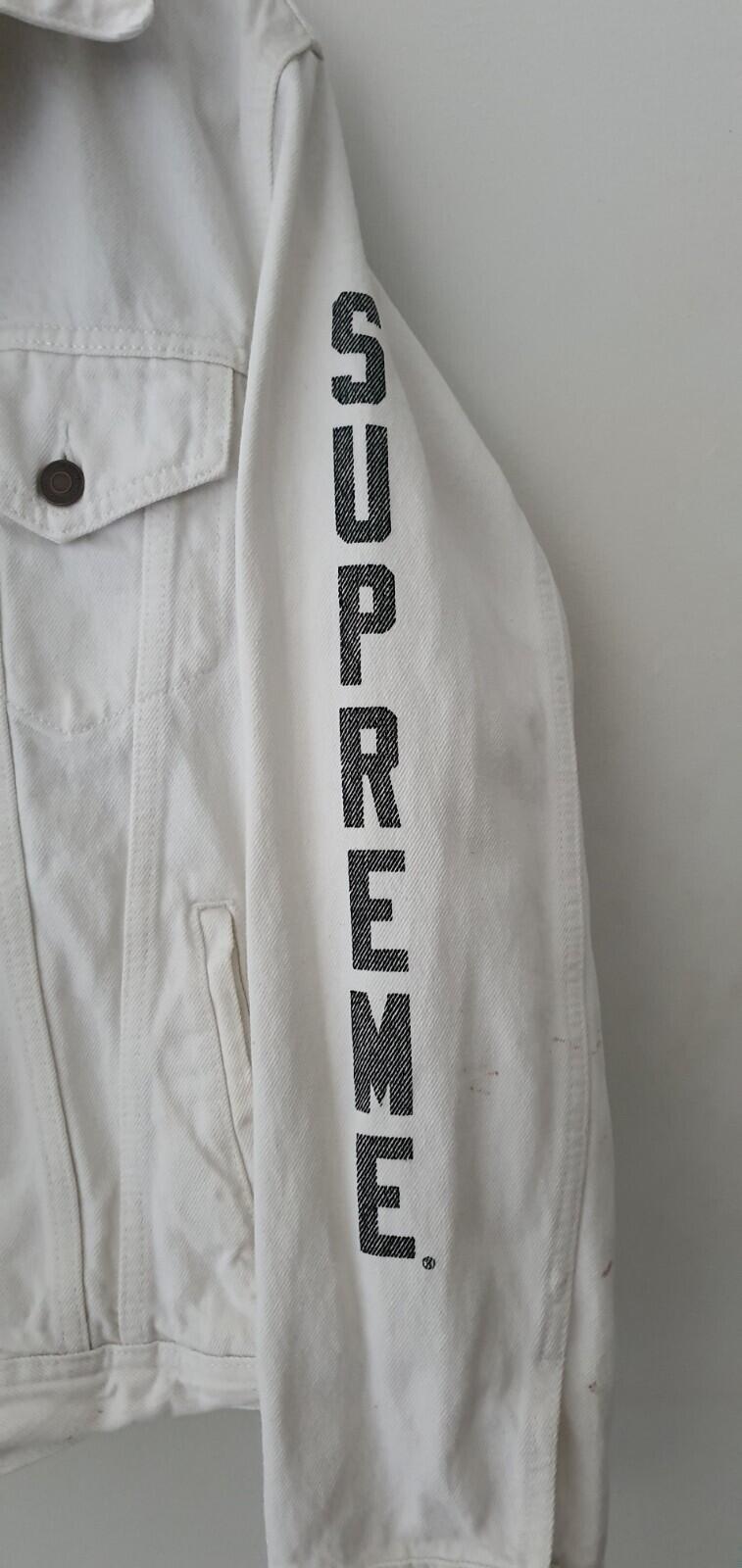 SS17 Supreme x Levis Fleece Hood trucker jacket size M medium white camo Levi's