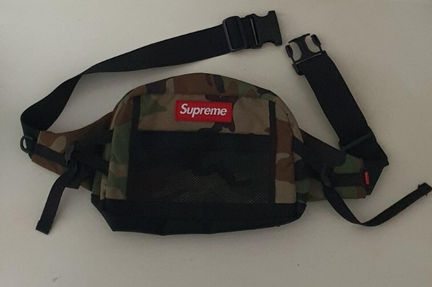 FW15 Supreme shoulder bag woodland camo Cordura Fabric camouflage box logo Rare