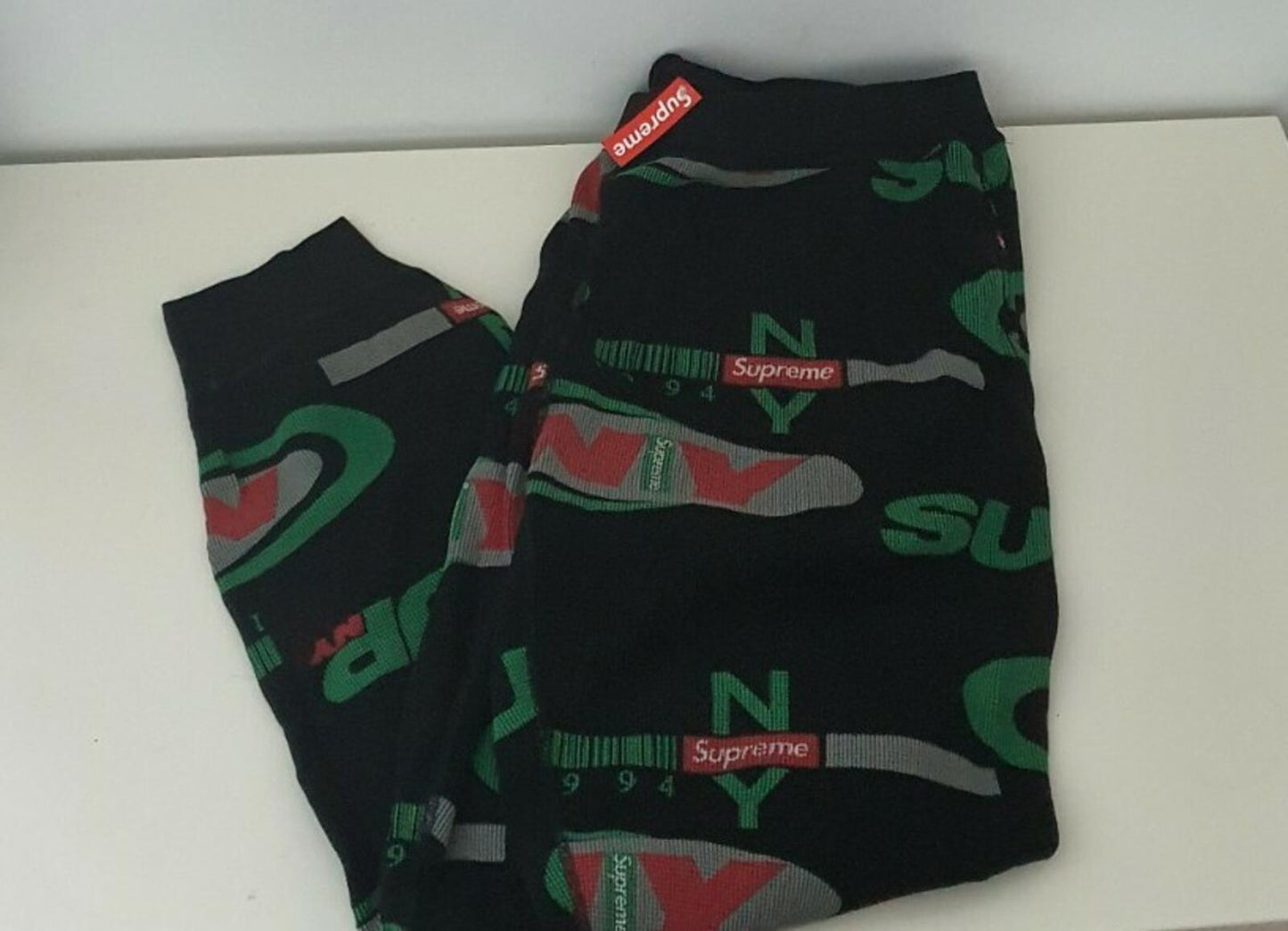 FW18 Supreme NY Waffle Thermal black pant size XL pants trousers New with tag