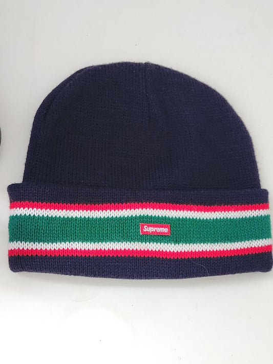 Gorro FW16 Supreme con puño a rayas azul marino hecho en Canadá