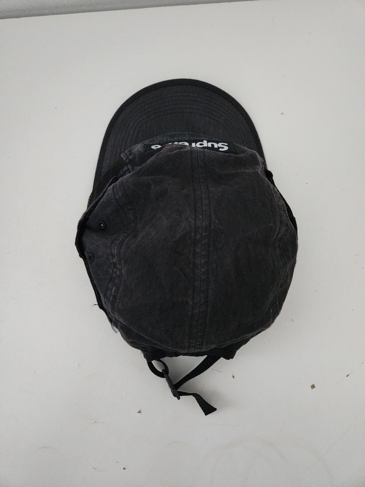 FW24 Supreme Mesh Pocket Camp Cap black nylon hat