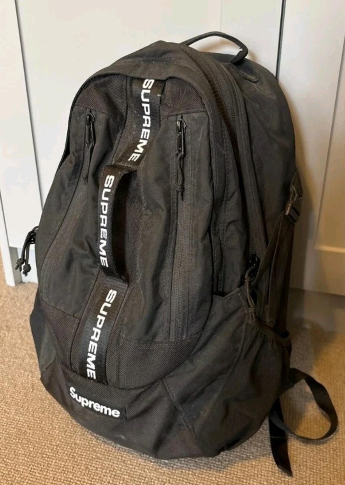 FW22 Supreme Backpack Black Water Resistant Bag