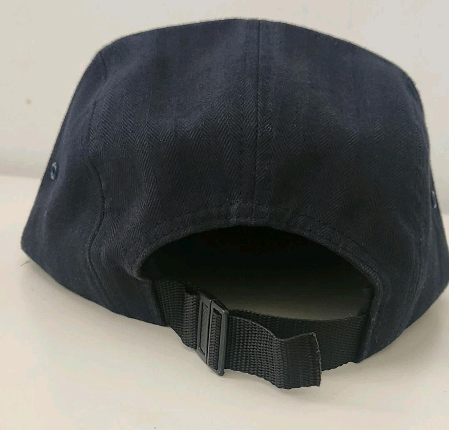 SS12 Supreme Herringbone Leather Camp Cap Navy Hut Vintage Sehr Selten 2012