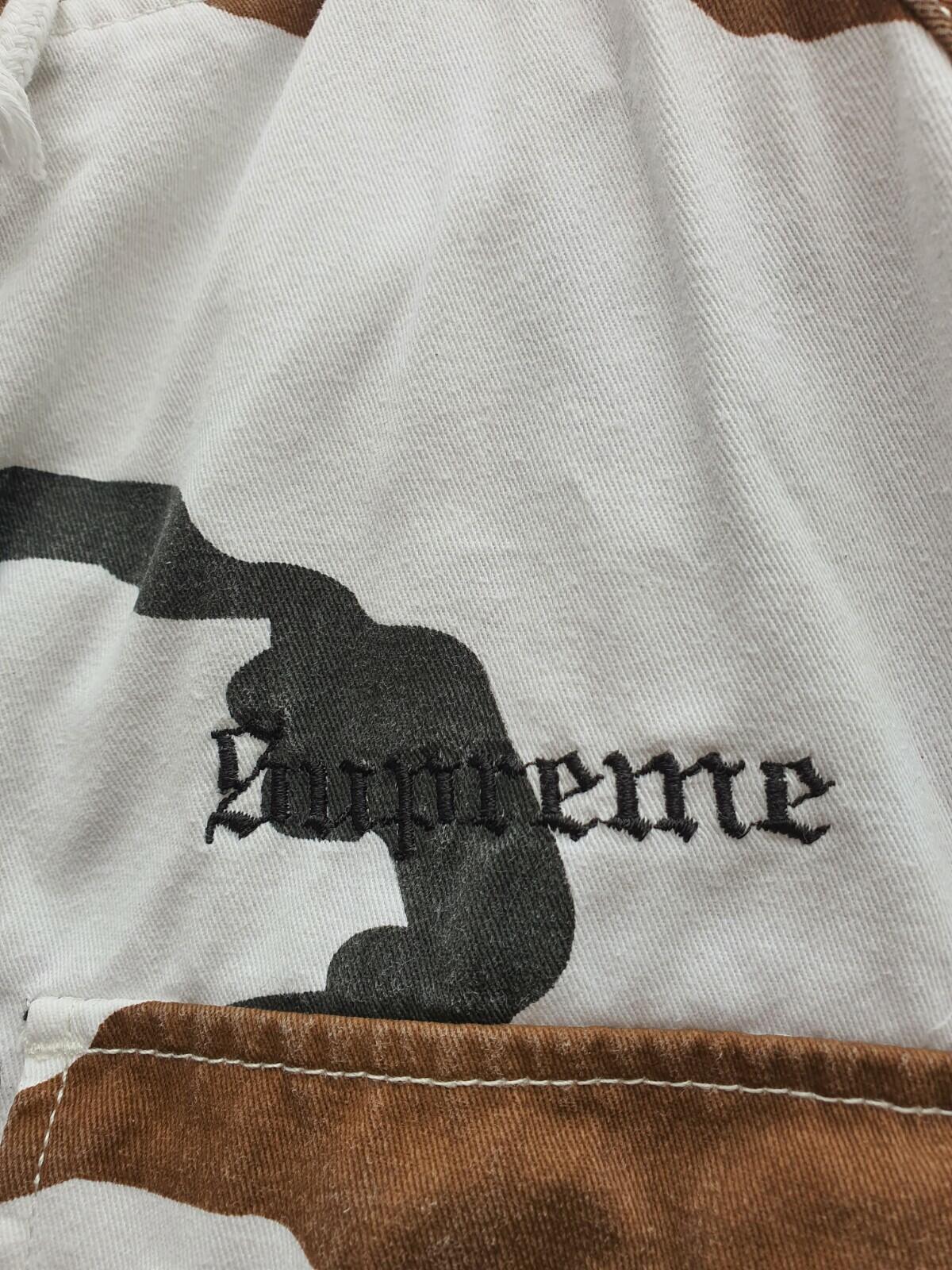 FW16 Supreme Twill Zip Up Parka Jacket White Camo Size M