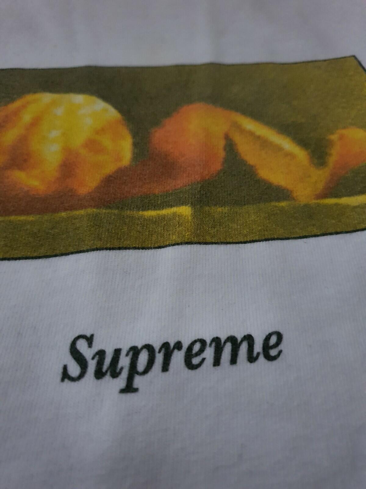 FW15 Supreme Peel white tee size XL T-shirt orange Rare