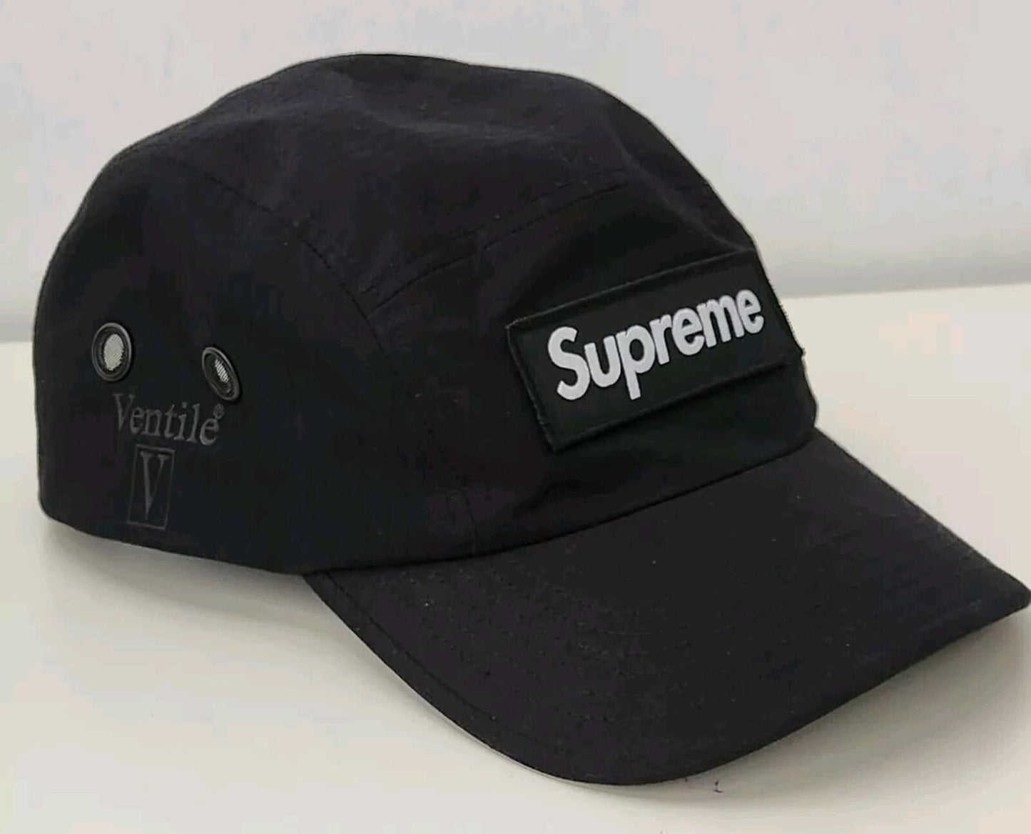 SS23 Supreme Ventile Camp Cap Schwarz Wasserabweisend