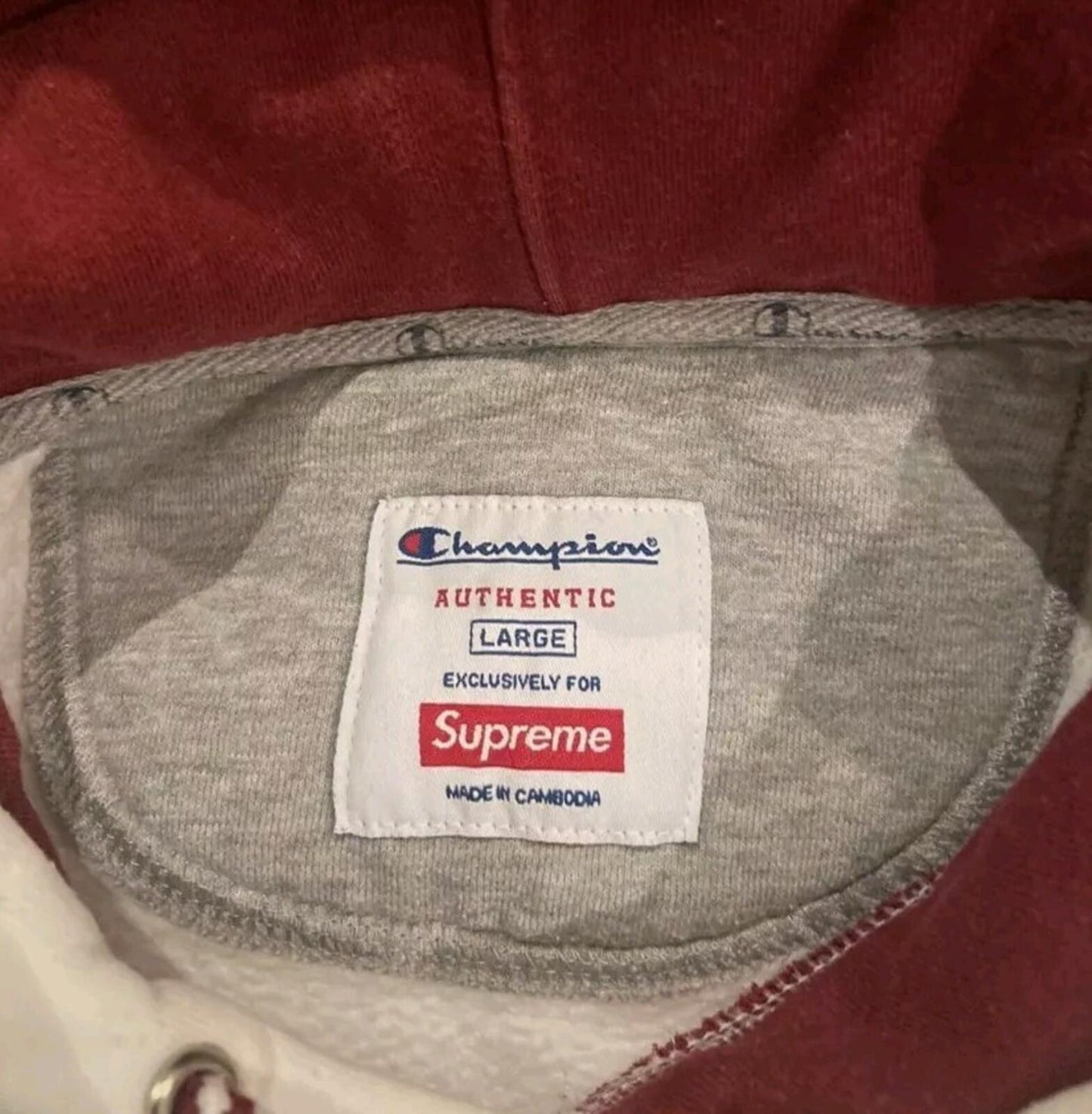 SS15 SUPREME x Champion Hooded Sweatshirt White Size L