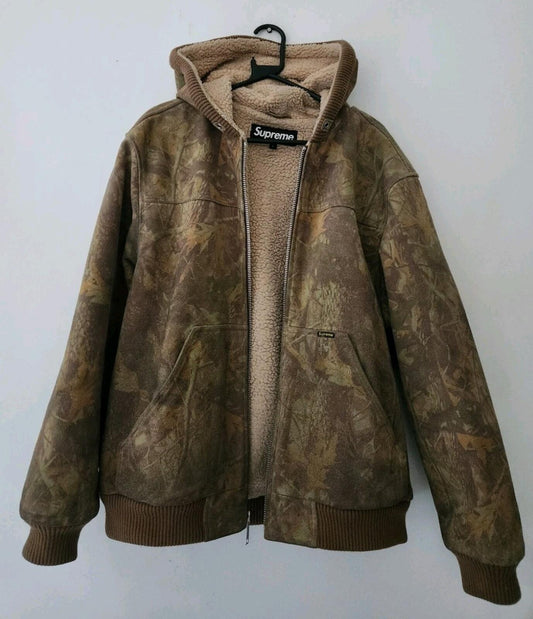 FW17 Supreme chaqueta de trabajo con capucha de ante $588 Tree Camo L