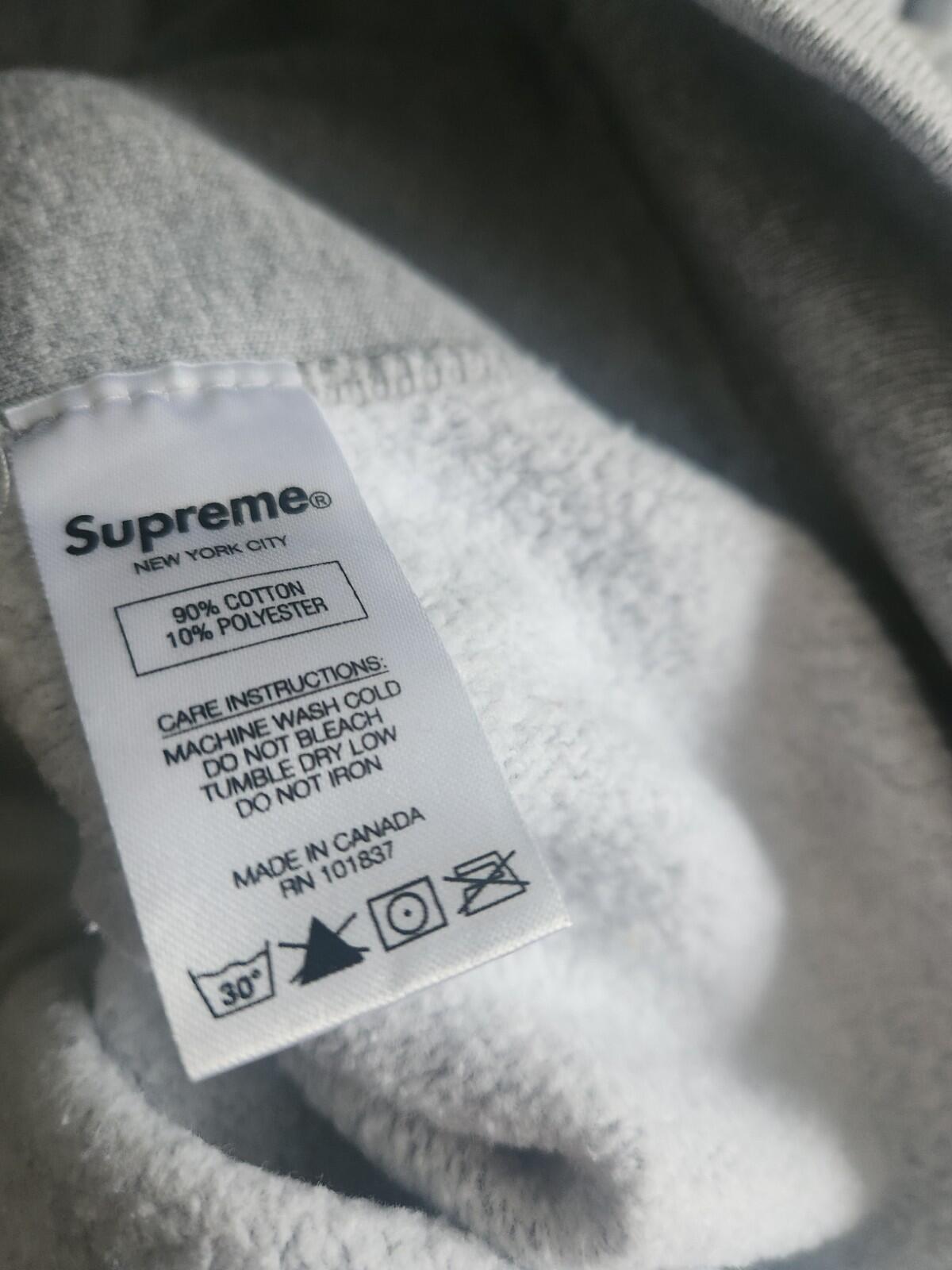 SS17 Supreme Digi hooded sweatshirt Size M medium heather grey hoodie pullover