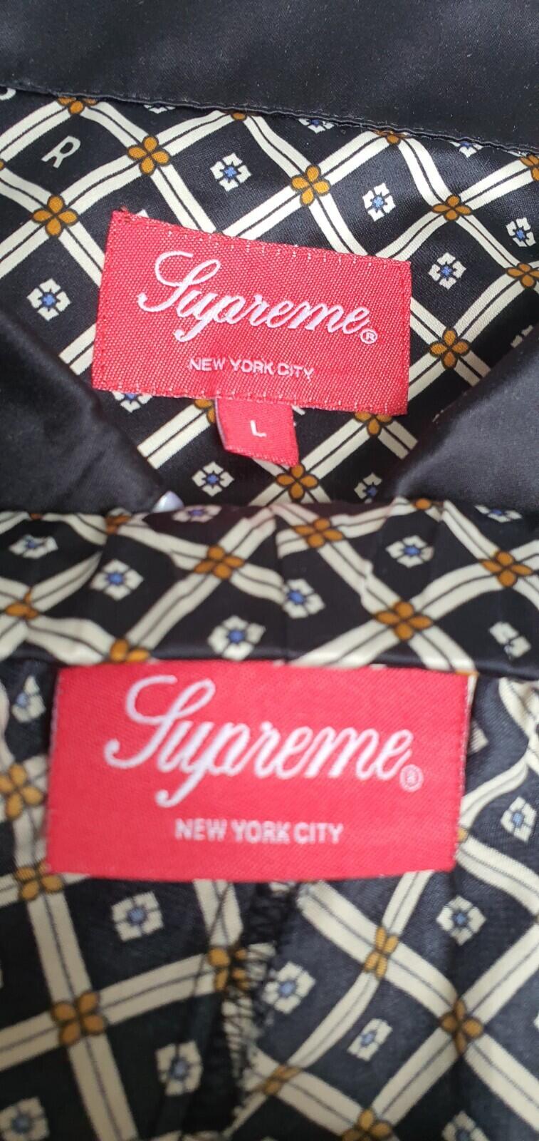 SS20 Supreme Satin Pajama set ( shirt + trousers) Black Size L Nightwear