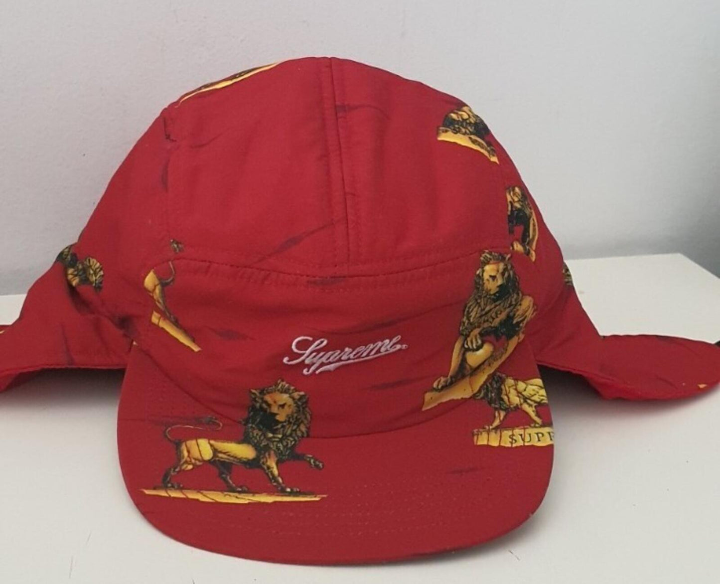 SS13 Supreme Lions Trail hat size M/L red cap earflap vintage 2013 Rare
