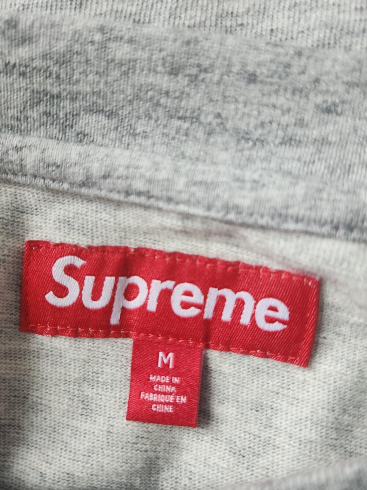 SS24 Supreme Old English S/S Top tee M medium Heather Grey T-Shirt Twill Logo