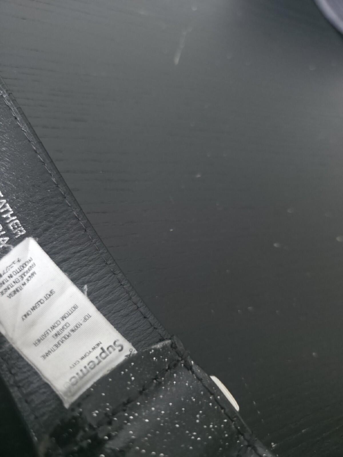 FW22 Supreme Glitter Vinyl Ranger Gürtel Schwarzes Leder Größe M