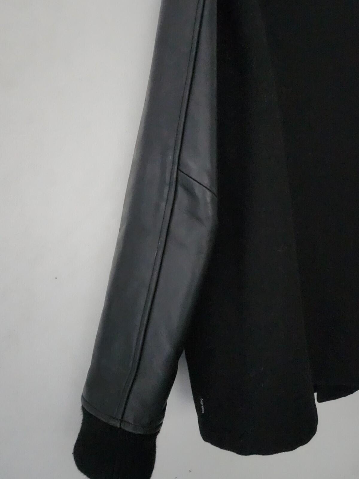 FW11 Supreme Miners Jacket Wool Leather Sleeves Black Large Vintage 2011 Varsity
