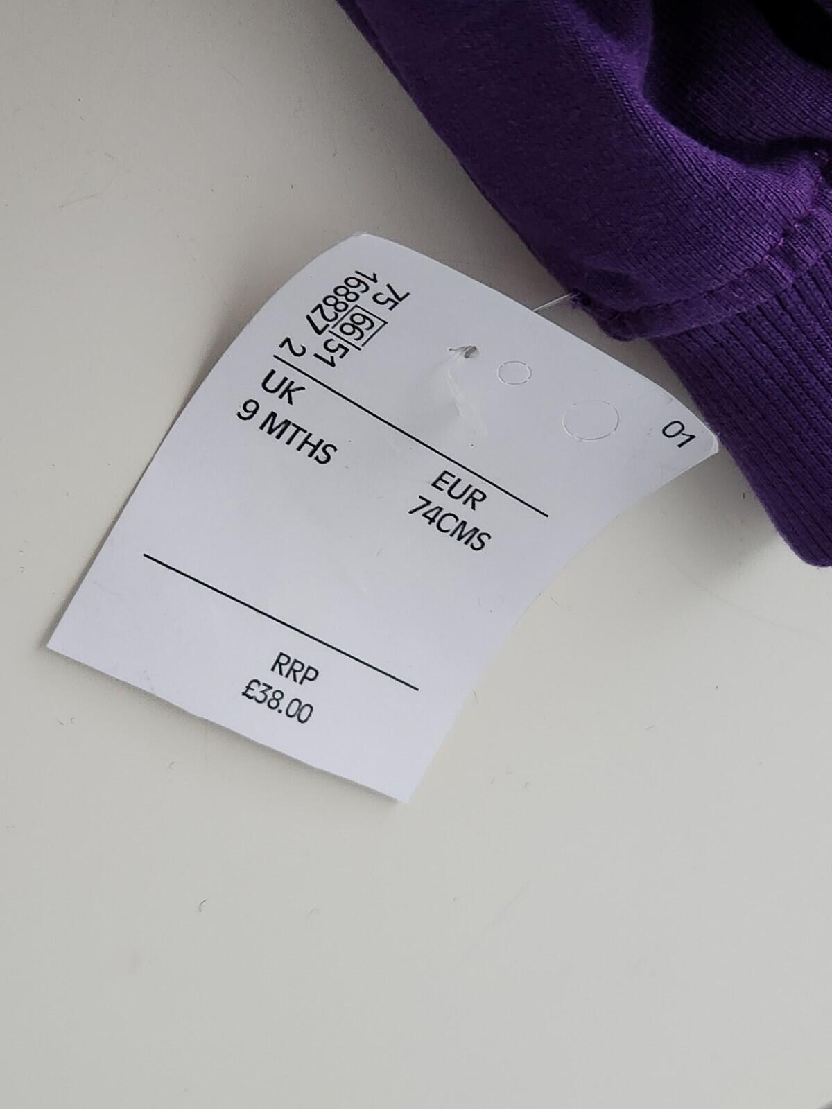 JOHN RICHMOND London Fleece-Hose 38 £ Baby 9 Monate Lila Jogginghose Kleinkind Unterteile