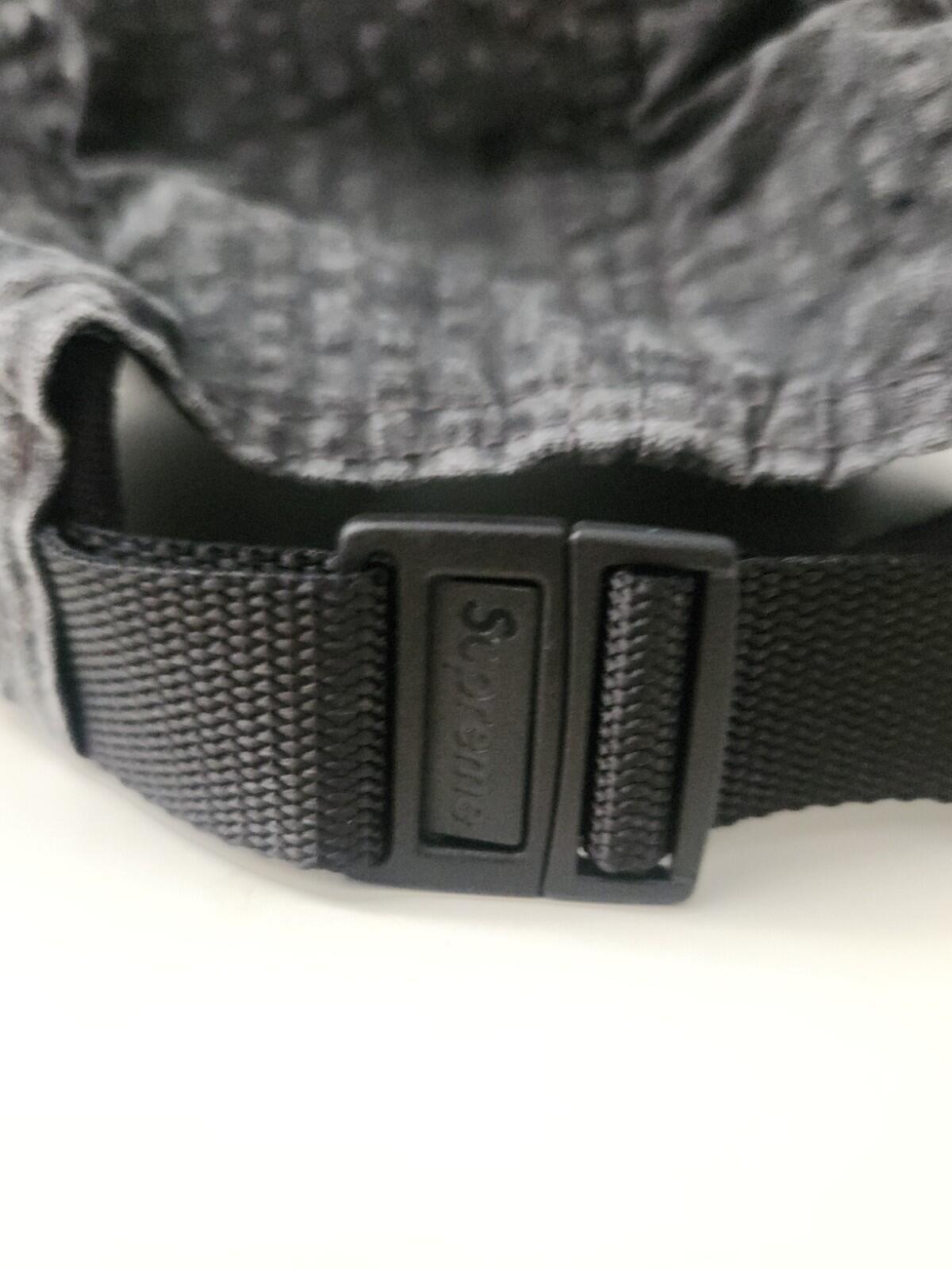 SS22 Supreme Washed Seersucker Camp Cap Black