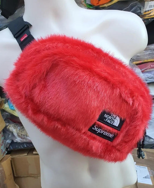 FW20 Supreme x THE NORTH FACE Riñonera / bolso de cintura de piel sintética roja