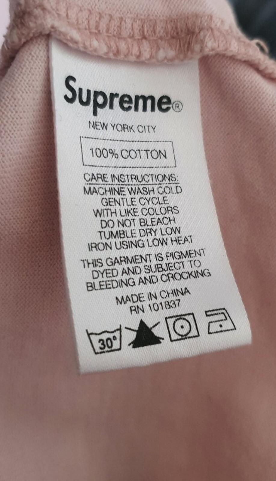 FW17 Supreme Overdyed L/S Top Pink Size XL