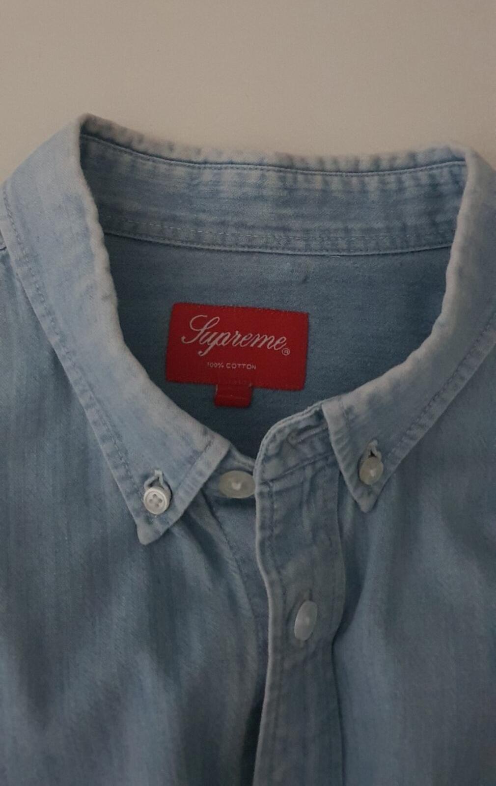 Supreme L/S Denim Shirt long sleeve size L large blue