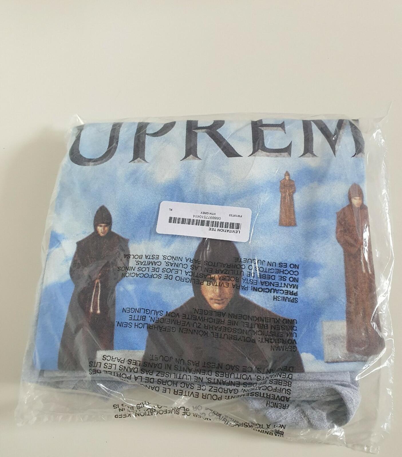 FW19 Supreme Levitation Tee Heather Grey Size XL