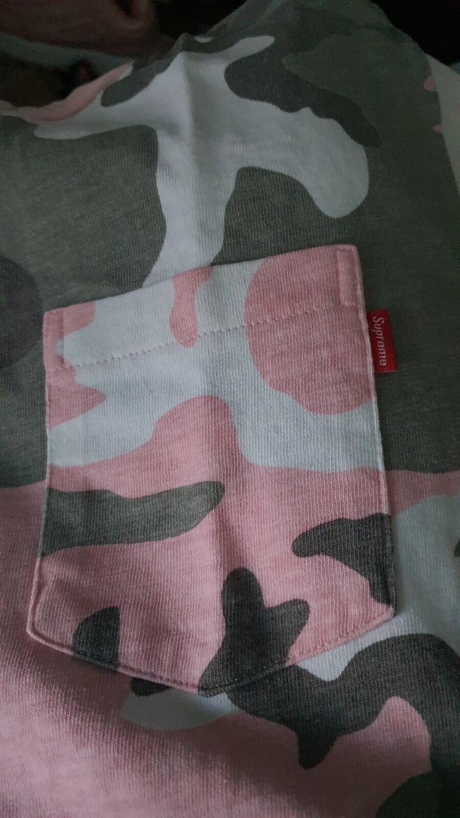 SS18 Supreme Pocket Tee Pink Camo Size M