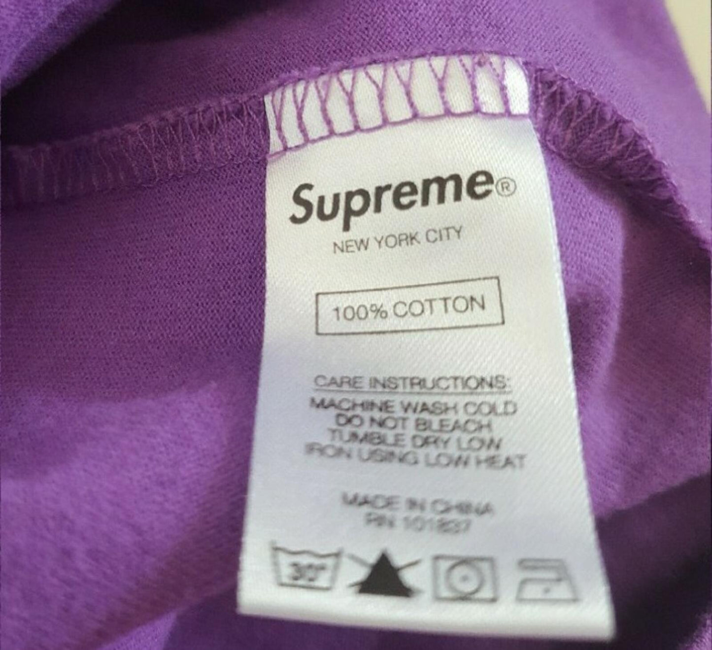 SS19 Supreme Flags L/S Top Violet Size M