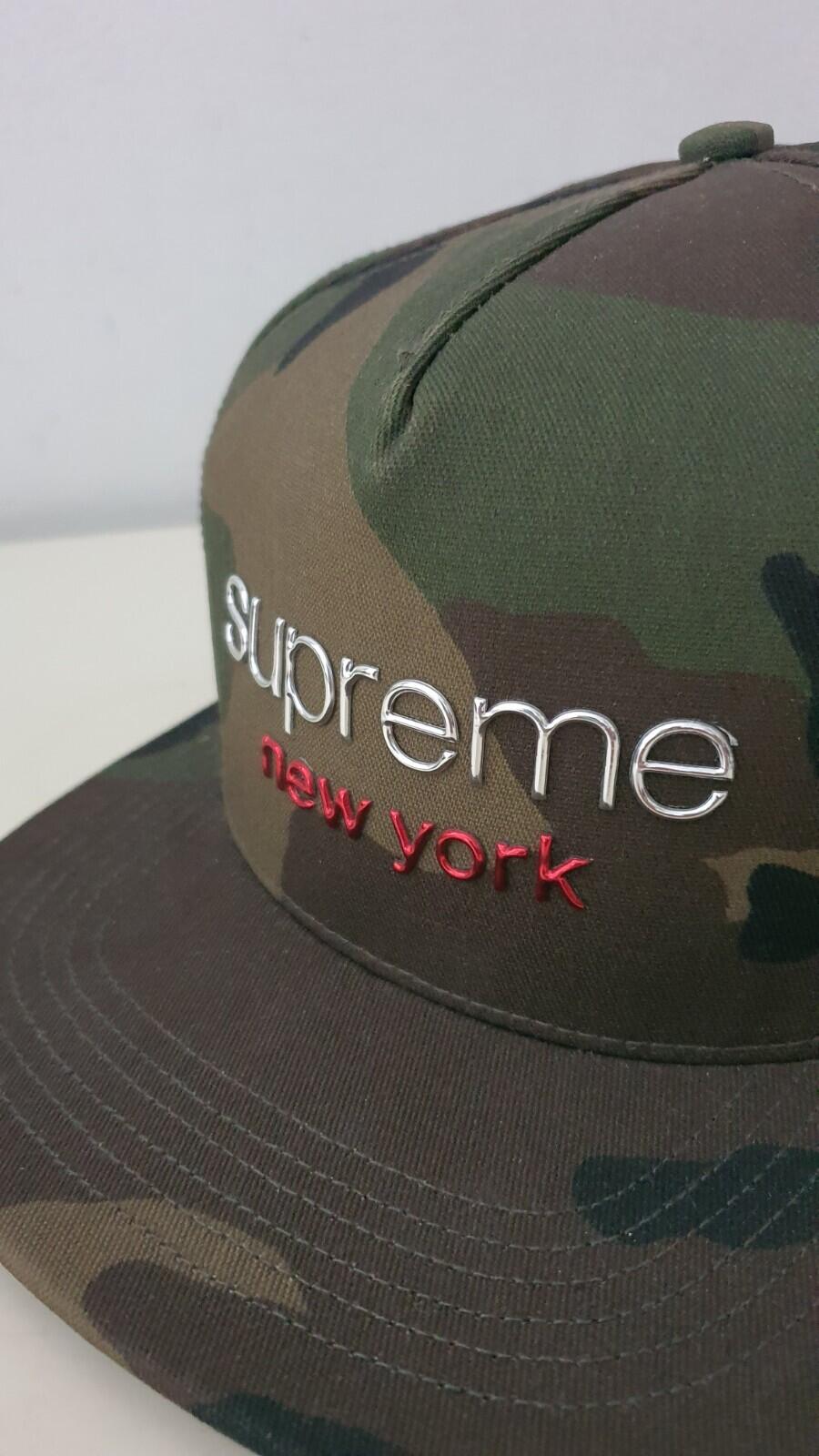 Gorra FW16 Supreme Chrome Classic de 5 paneles camuflaje verde