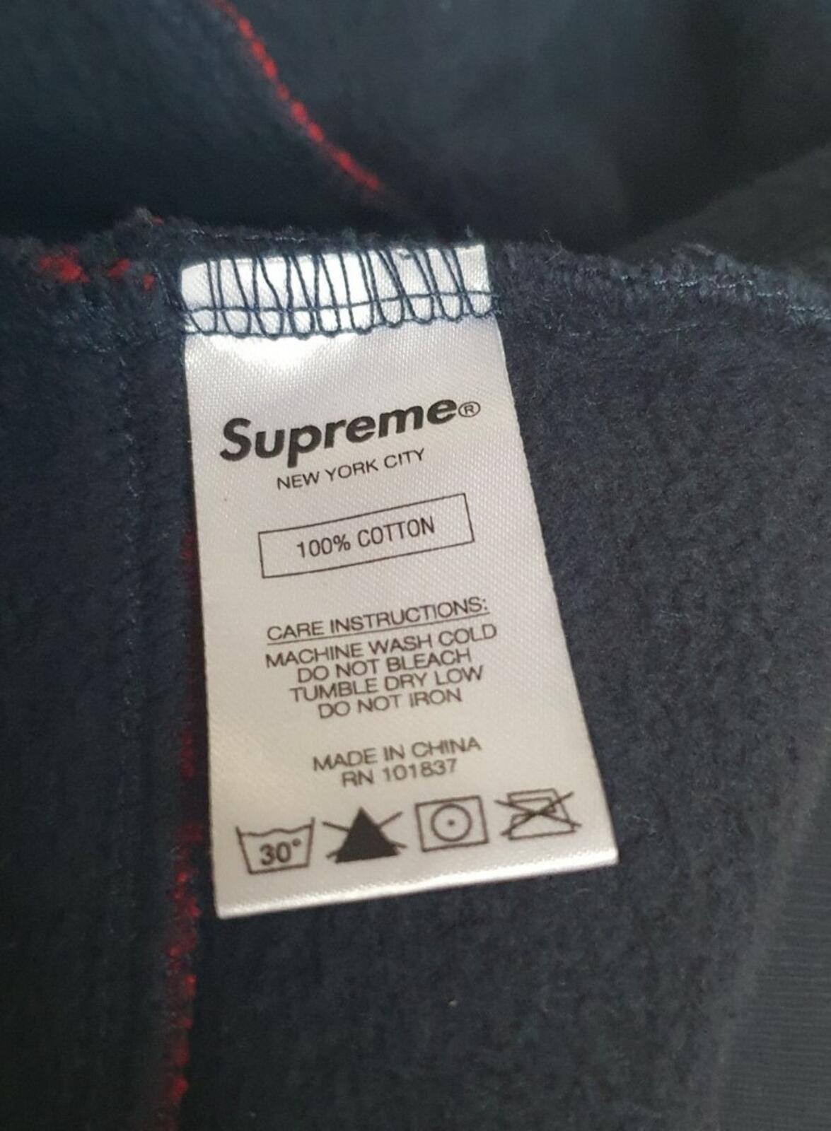 SS18 Supreme Piping Hooded Sweatshirt Navy Size L
