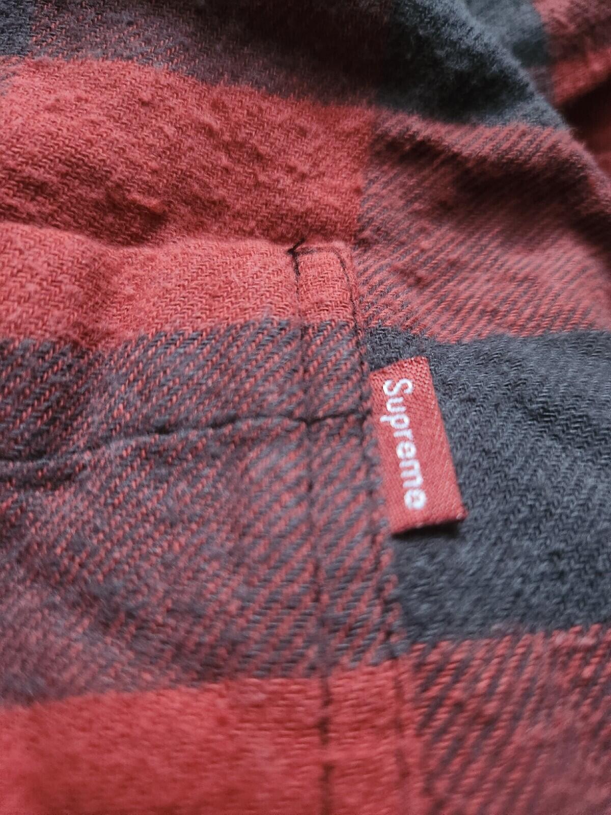 FW17 Supreme Hooded Buffalo Flannel Plaid shirt size M