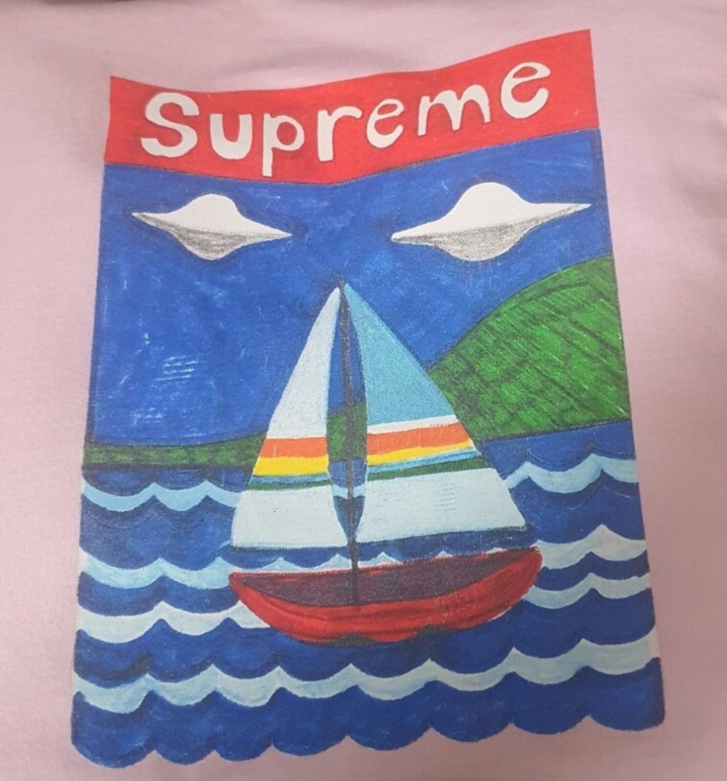 SS20 Supreme Sailboat Tee Light Pink Size L
